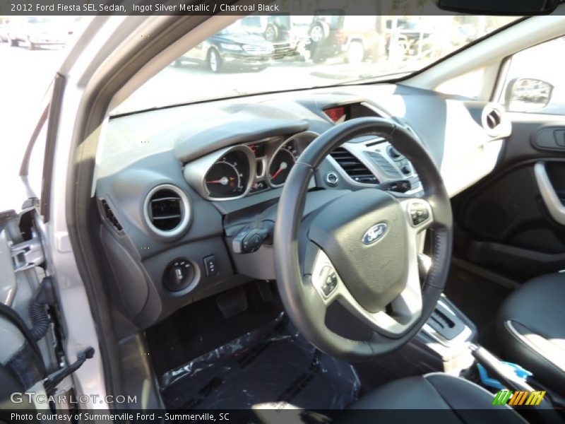 Ingot Silver Metallic / Charcoal Black 2012 Ford Fiesta SEL Sedan