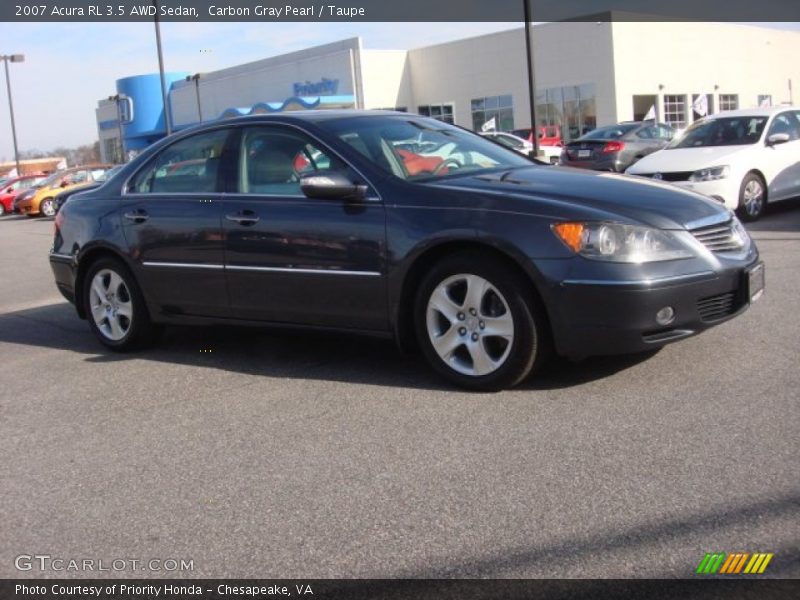 Carbon Gray Pearl / Taupe 2007 Acura RL 3.5 AWD Sedan