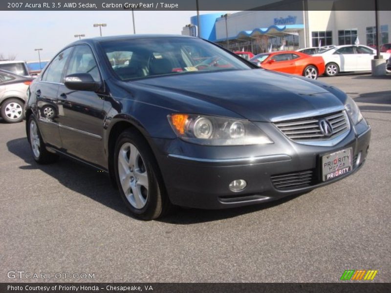 Carbon Gray Pearl / Taupe 2007 Acura RL 3.5 AWD Sedan