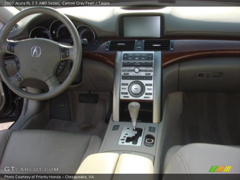 Carbon Gray Pearl / Taupe 2007 Acura RL 3.5 AWD Sedan