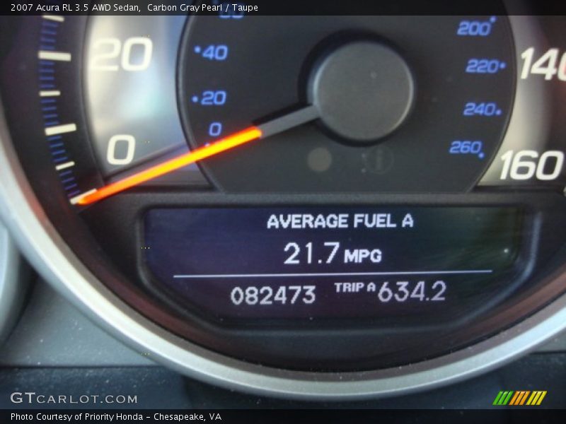 Carbon Gray Pearl / Taupe 2007 Acura RL 3.5 AWD Sedan