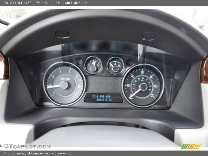 White Suede / Medium Light Stone 2012 Ford Flex SEL