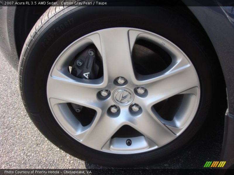 Carbon Gray Pearl / Taupe 2007 Acura RL 3.5 AWD Sedan