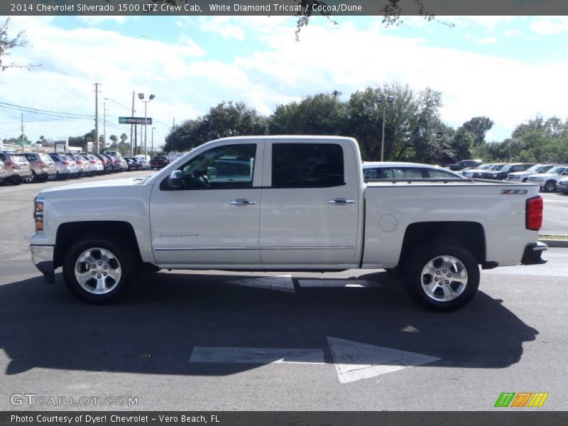 White Diamond Tricoat / Cocoa/Dune 2014 Chevrolet Silverado 1500 LTZ Crew Cab