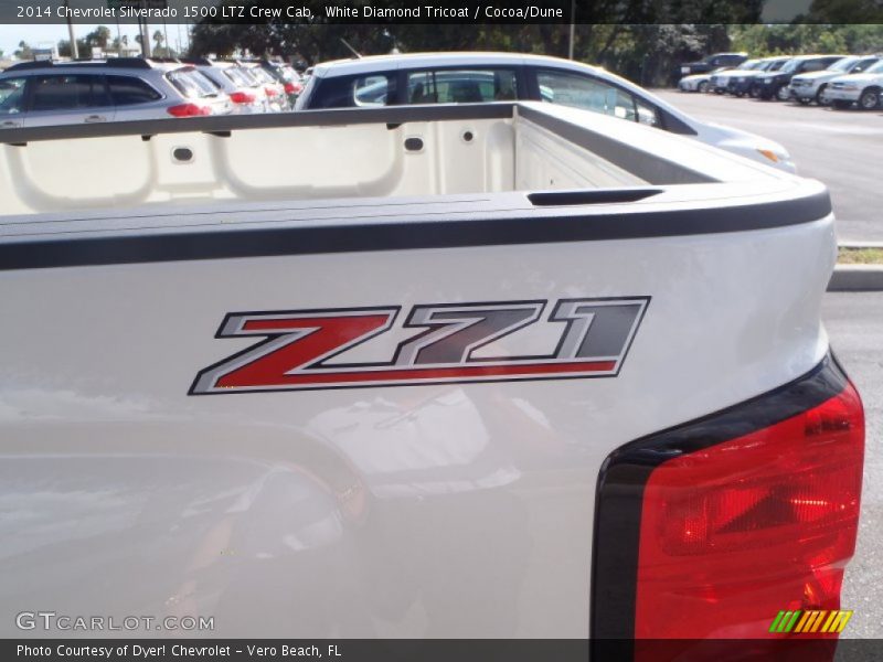 White Diamond Tricoat / Cocoa/Dune 2014 Chevrolet Silverado 1500 LTZ Crew Cab