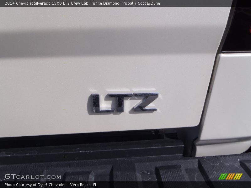 White Diamond Tricoat / Cocoa/Dune 2014 Chevrolet Silverado 1500 LTZ Crew Cab