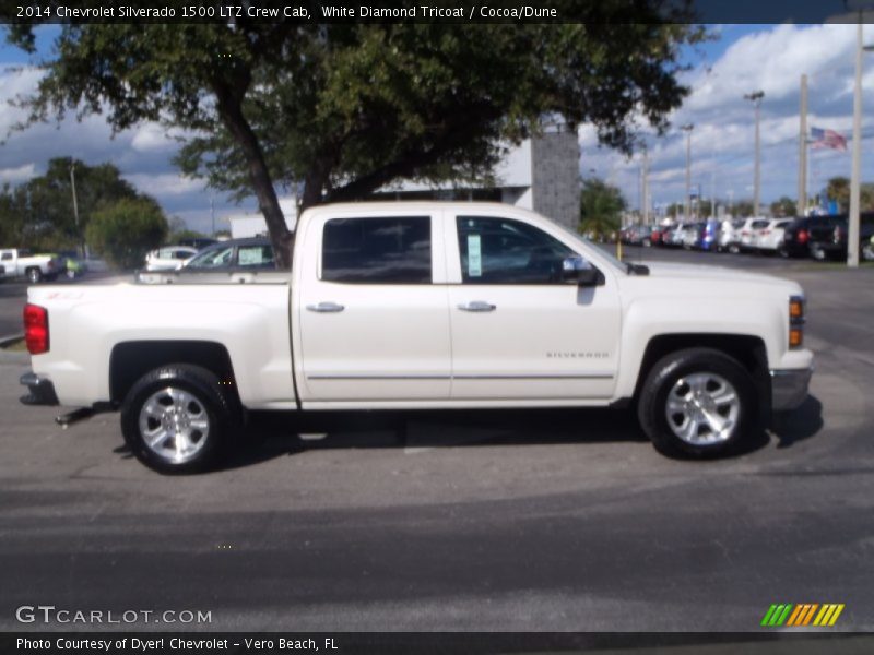 White Diamond Tricoat / Cocoa/Dune 2014 Chevrolet Silverado 1500 LTZ Crew Cab