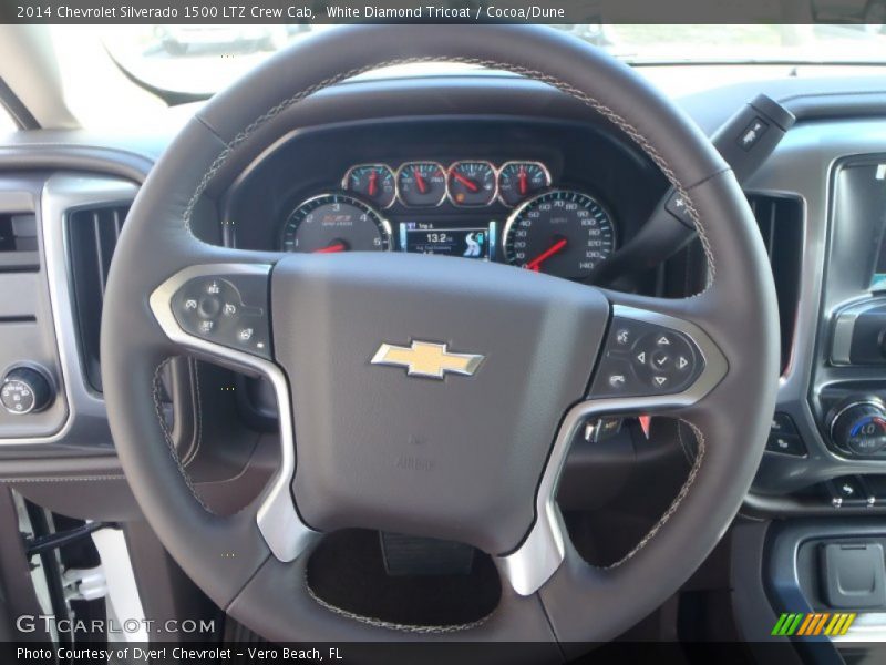 White Diamond Tricoat / Cocoa/Dune 2014 Chevrolet Silverado 1500 LTZ Crew Cab