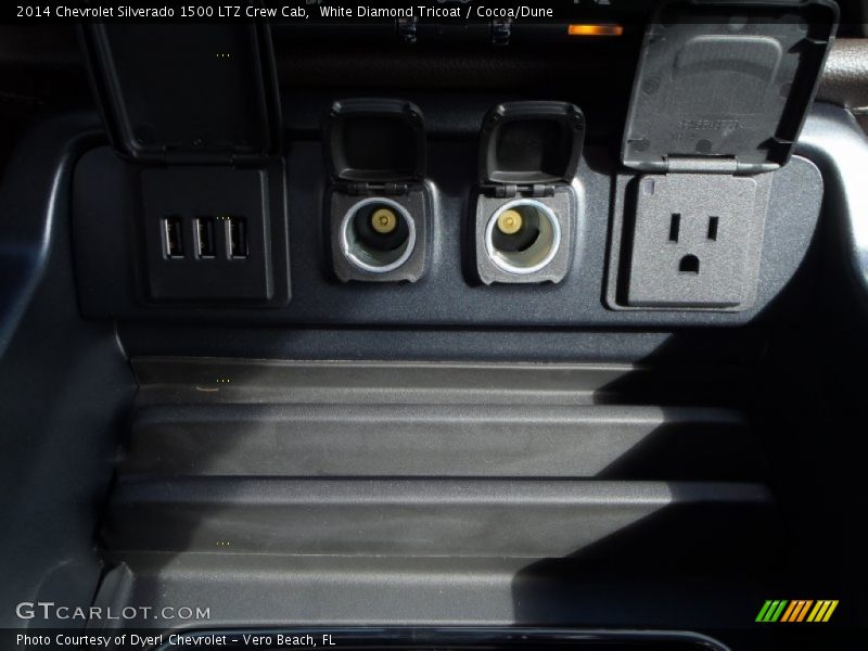 White Diamond Tricoat / Cocoa/Dune 2014 Chevrolet Silverado 1500 LTZ Crew Cab