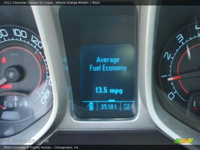 Inferno Orange Metallic / Black 2011 Chevrolet Camaro SS Coupe