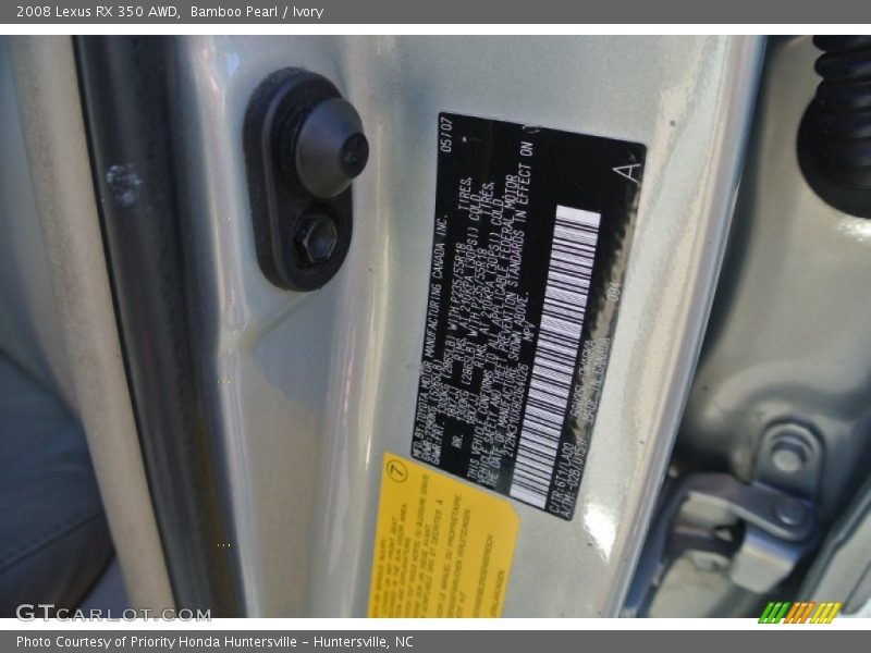 Bamboo Pearl / Ivory 2008 Lexus RX 350 AWD