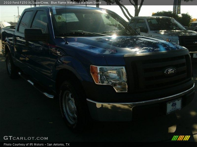 Blue Flame Metallic / Medium Stone 2010 Ford F150 XL SuperCrew