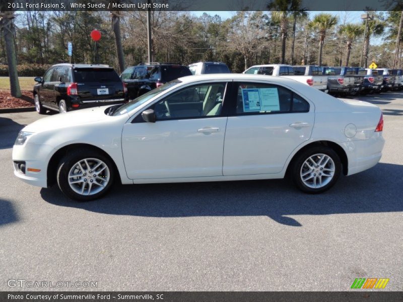 White Suede / Medium Light Stone 2011 Ford Fusion S
