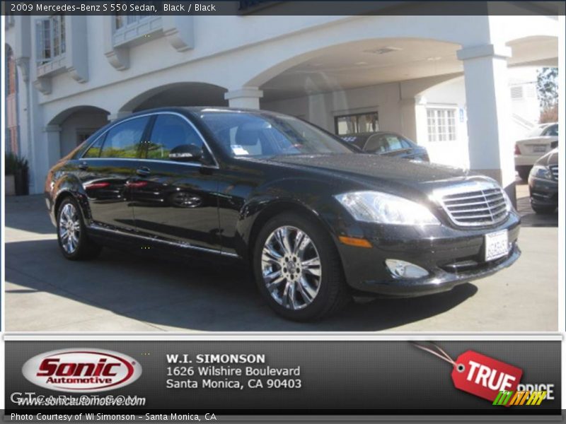 Black / Black 2009 Mercedes-Benz S 550 Sedan
