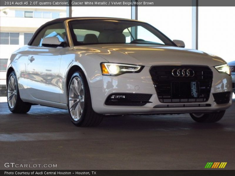 Glacier White Metallic / Velvet Beige/Moor Brown 2014 Audi A5 2.0T quattro Cabriolet