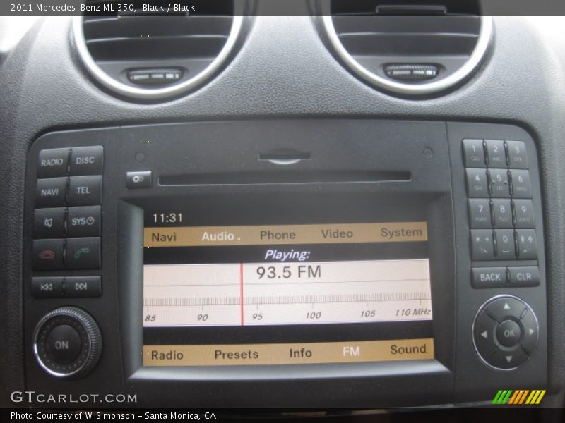 Black / Black 2011 Mercedes-Benz ML 350