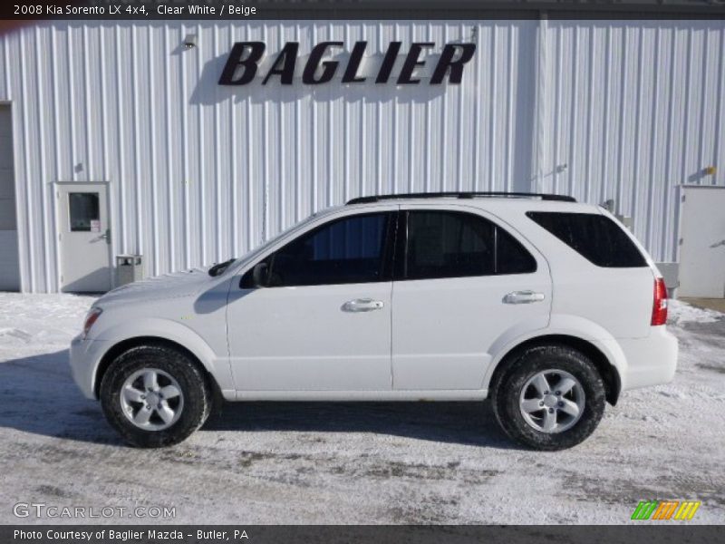 Clear White / Beige 2008 Kia Sorento LX 4x4