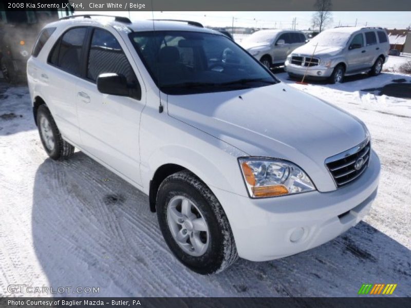 Clear White / Beige 2008 Kia Sorento LX 4x4