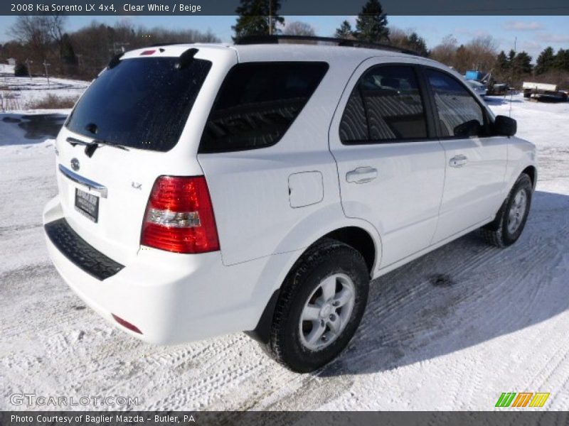 Clear White / Beige 2008 Kia Sorento LX 4x4