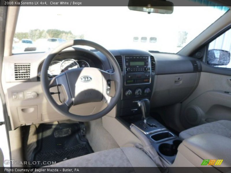 Clear White / Beige 2008 Kia Sorento LX 4x4