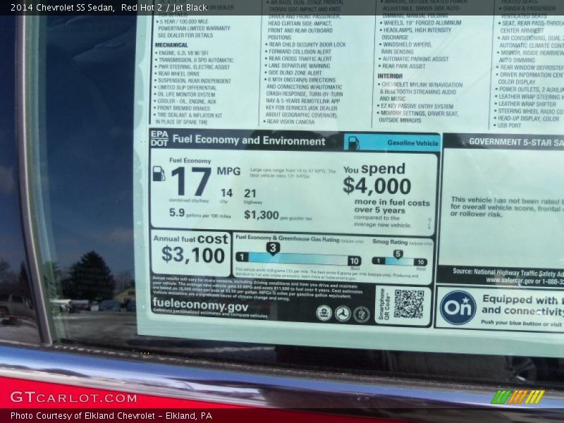  2014 SS Sedan Window Sticker