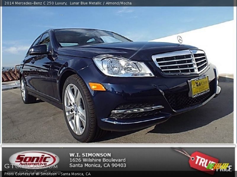 Lunar Blue Metallic / Almond/Mocha 2014 Mercedes-Benz C 250 Luxury