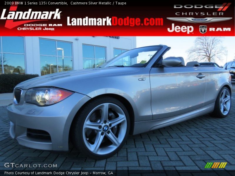 Cashmere Silver Metallic / Taupe 2009 BMW 1 Series 135i Convertible