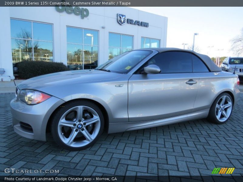 Cashmere Silver Metallic / Taupe 2009 BMW 1 Series 135i Convertible