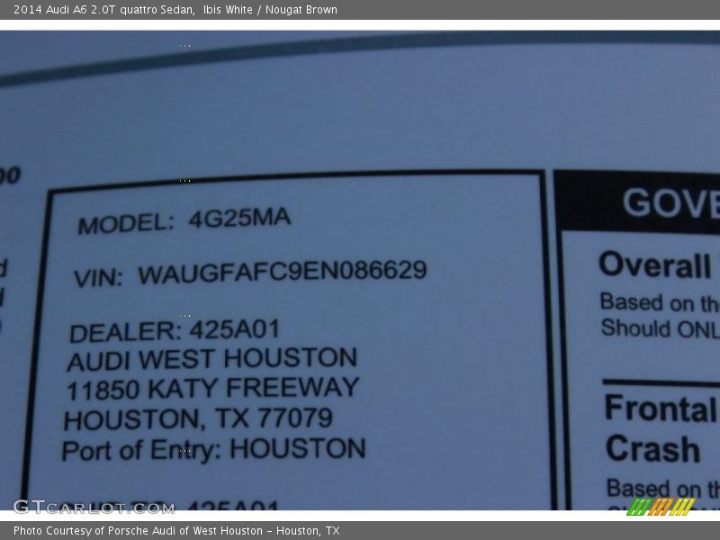 Ibis White / Nougat Brown 2014 Audi A6 2.0T quattro Sedan