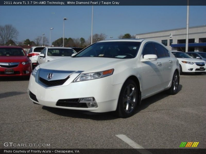 White Diamond Pearl / Taupe Gray 2011 Acura TL 3.7 SH-AWD Technology