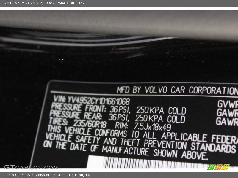 Black Stone / Off Black 2013 Volvo XC90 3.2