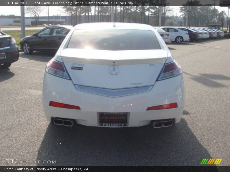 White Diamond Pearl / Taupe Gray 2011 Acura TL 3.7 SH-AWD Technology