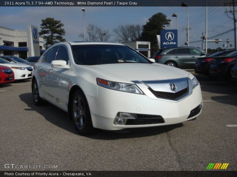 White Diamond Pearl / Taupe Gray 2011 Acura TL 3.7 SH-AWD Technology