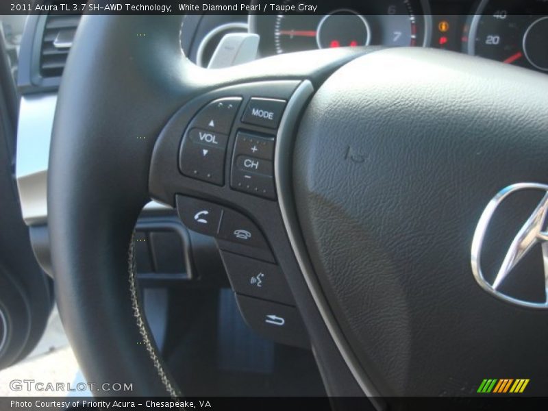 White Diamond Pearl / Taupe Gray 2011 Acura TL 3.7 SH-AWD Technology