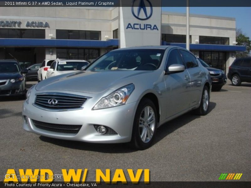 Liquid Platinum / Graphite 2011 Infiniti G 37 x AWD Sedan