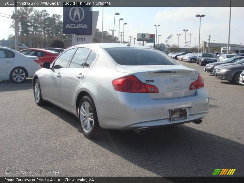 Liquid Platinum / Graphite 2011 Infiniti G 37 x AWD Sedan