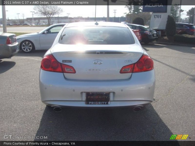 Liquid Platinum / Graphite 2011 Infiniti G 37 x AWD Sedan