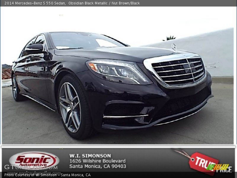 Obsidian Black Metallic / Nut Brown/Black 2014 Mercedes-Benz S 550 Sedan