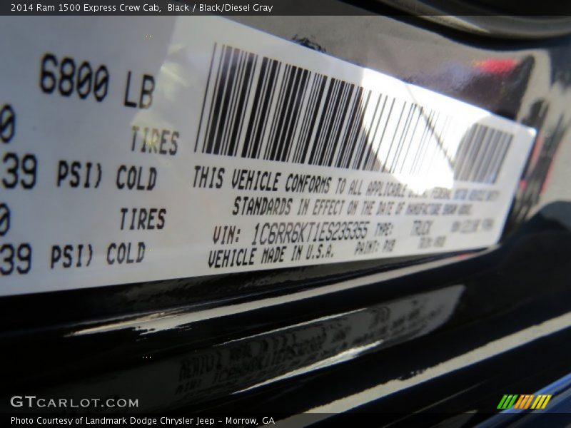 Black / Black/Diesel Gray 2014 Ram 1500 Express Crew Cab