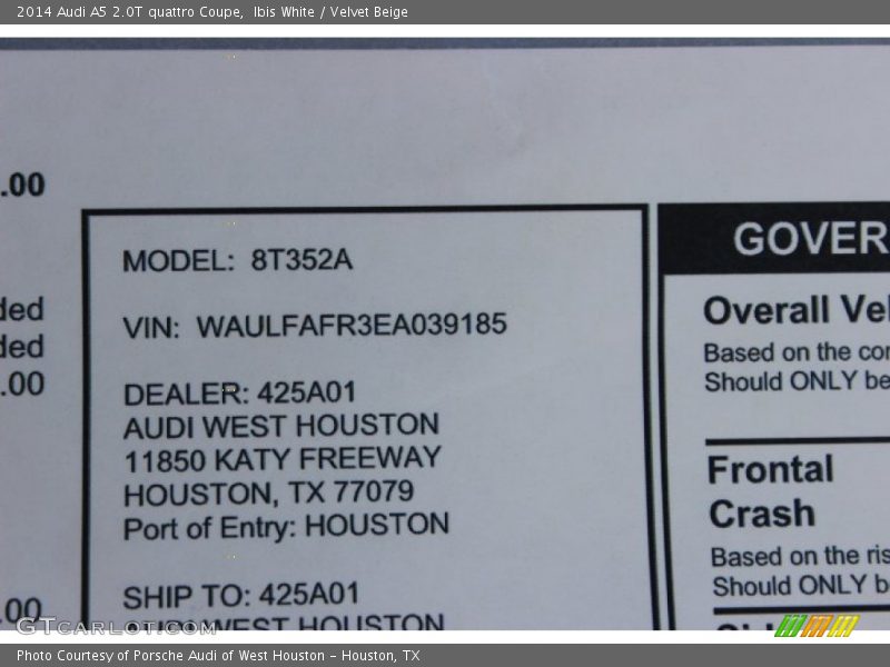 Ibis White / Velvet Beige 2014 Audi A5 2.0T quattro Coupe