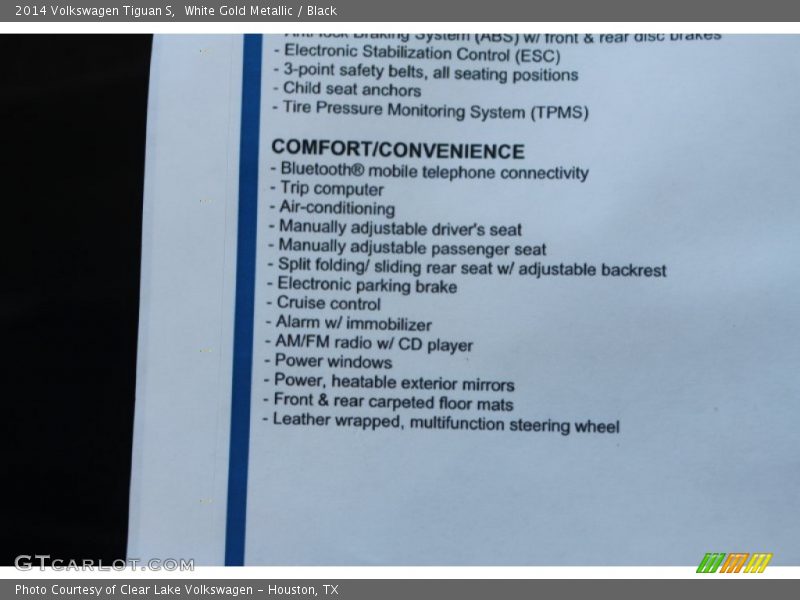 White Gold Metallic / Black 2014 Volkswagen Tiguan S