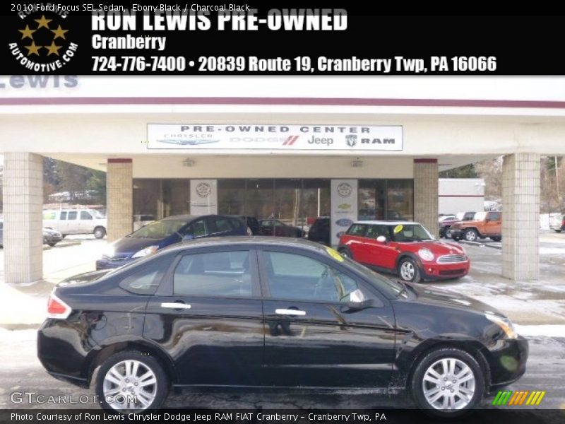 Ebony Black / Charcoal Black 2010 Ford Focus SEL Sedan