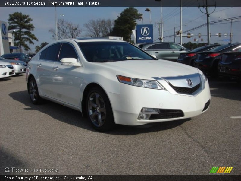 Premium White Pearl / Taupe 2011 Acura TSX Sedan