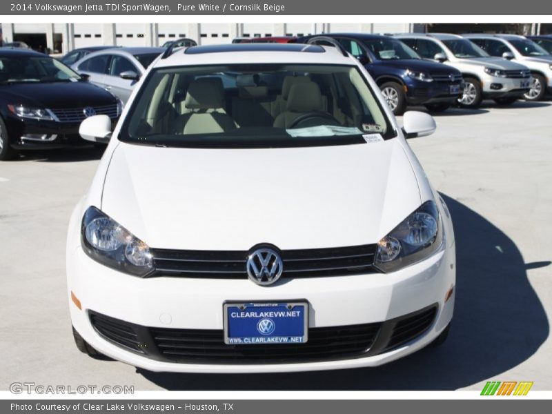 Pure White / Cornsilk Beige 2014 Volkswagen Jetta TDI SportWagen