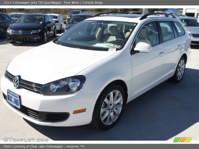 Pure White / Cornsilk Beige 2014 Volkswagen Jetta TDI SportWagen