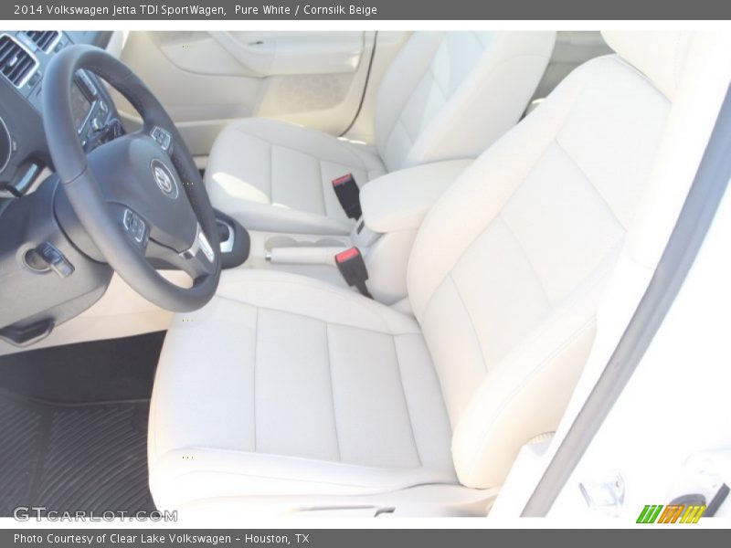 Pure White / Cornsilk Beige 2014 Volkswagen Jetta TDI SportWagen