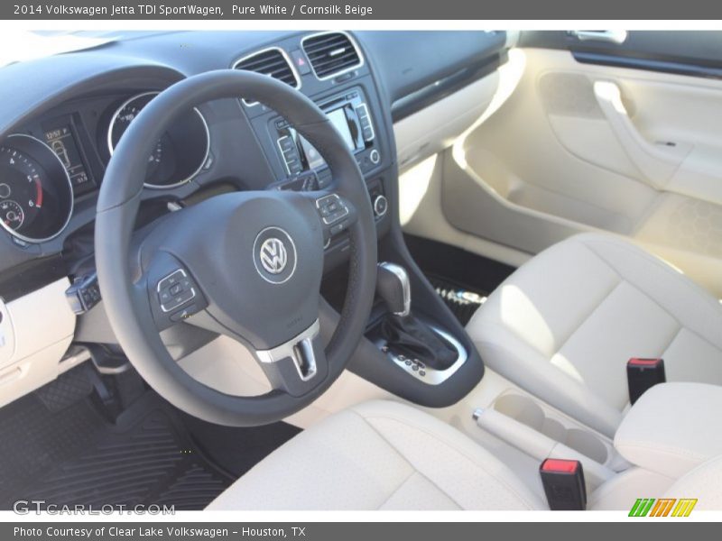 Pure White / Cornsilk Beige 2014 Volkswagen Jetta TDI SportWagen