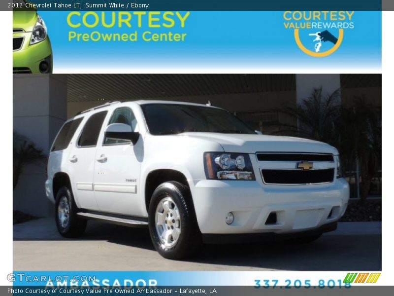 Summit White / Ebony 2012 Chevrolet Tahoe LT