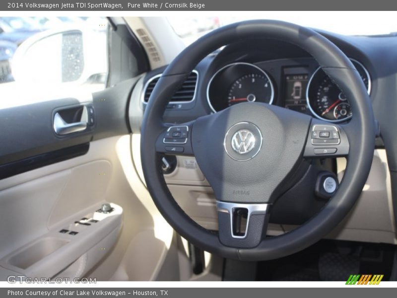 Pure White / Cornsilk Beige 2014 Volkswagen Jetta TDI SportWagen