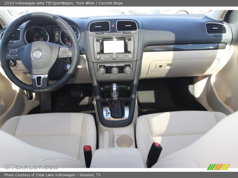 Pure White / Cornsilk Beige 2014 Volkswagen Jetta TDI SportWagen